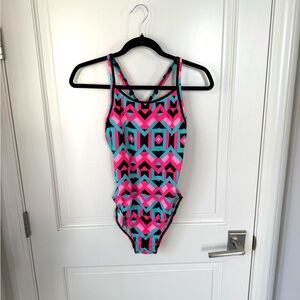 Funkita Square Stare Diamond Back One Piece Swimsuit Size Women’s 32 New No Tags